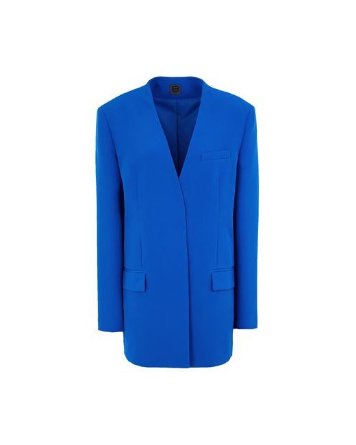8 by YOOX Lapelless Blazer Suit jacket Bright Polyester Elastane