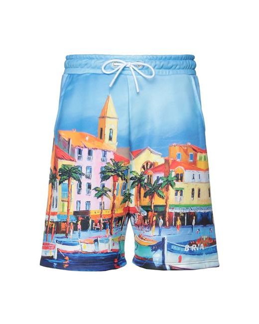 Berna Man Shorts Bermuda Sky Polyester Cotton