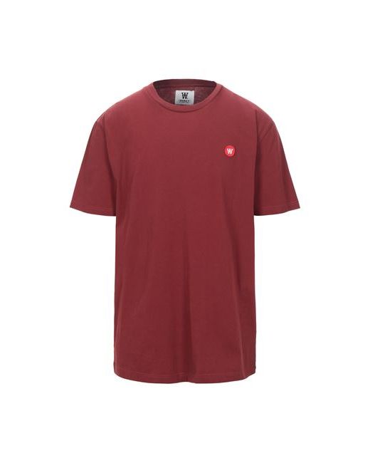 DOUBLE A by WOOD WOOD Man T-shirt Burgundy Cotton