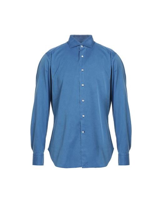 Mantovani Man Shirt Azure Cotton