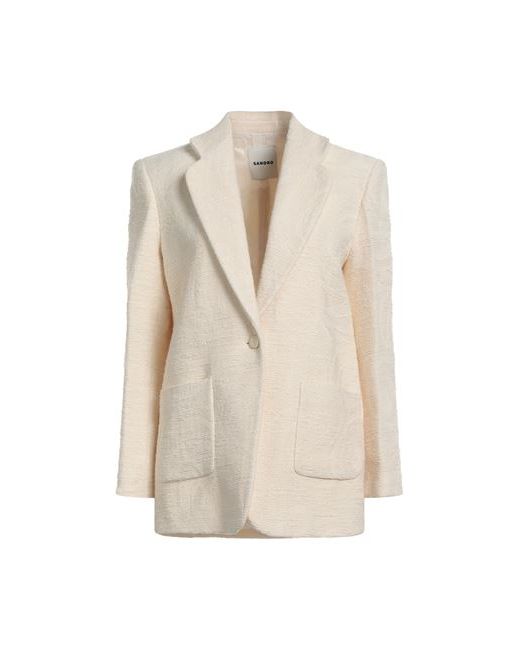 Sandro Suit jacket Cream Cotton