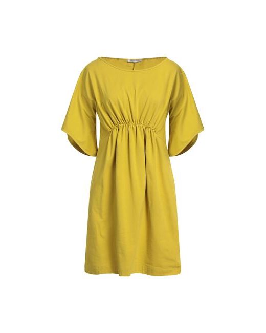 Biancoghiaccio Short dress Mustard Cotton Elastane