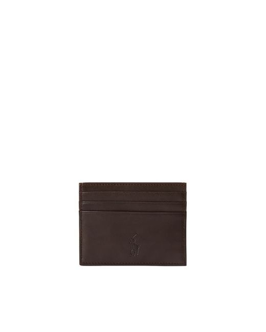 Polo Ralph Lauren Suffolk Slim Leather Card Case Man Document holder Dark Bovine leather