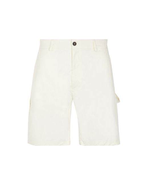 8 by YOOX Cotton Utility Shorts Man Bermuda Ivory Elastane