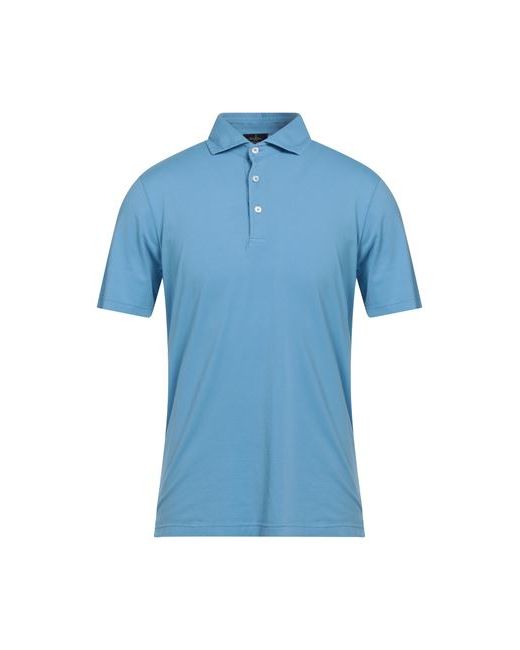Barba Napoli Man Polo shirt Azure Cotton Elastane