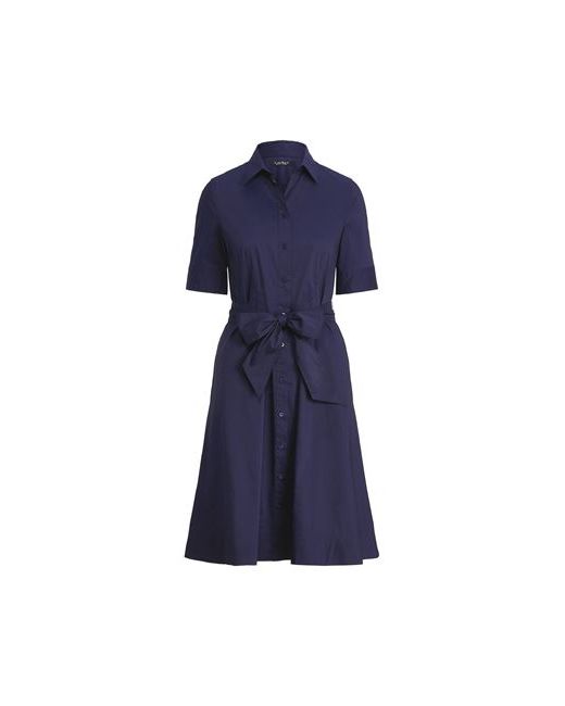 Lauren Ralph Lauren Cotton-blend Shirtdress Midi dress Midnight Cotton Nylon Elastane