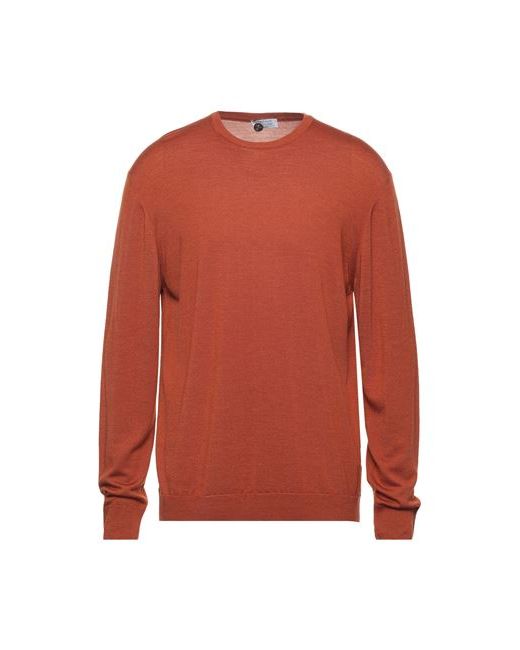 Heritage Man Sweater Rust Virgin Wool Silk Cashmere