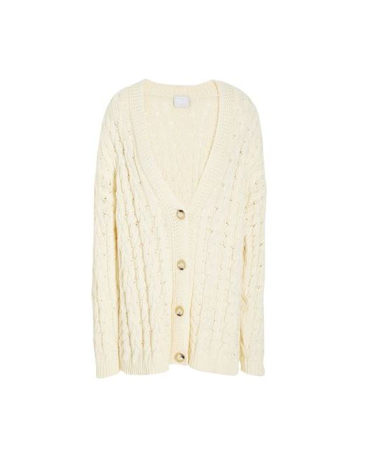 8 by YOOX Organic Cotton Cable Knit Cardigan Cream cotton