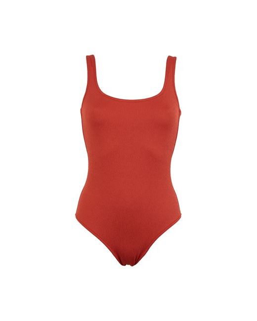 8 by YOOX Textured Recycled Poly One-piece Swimsuit swimsuit Brick polyester Elastane