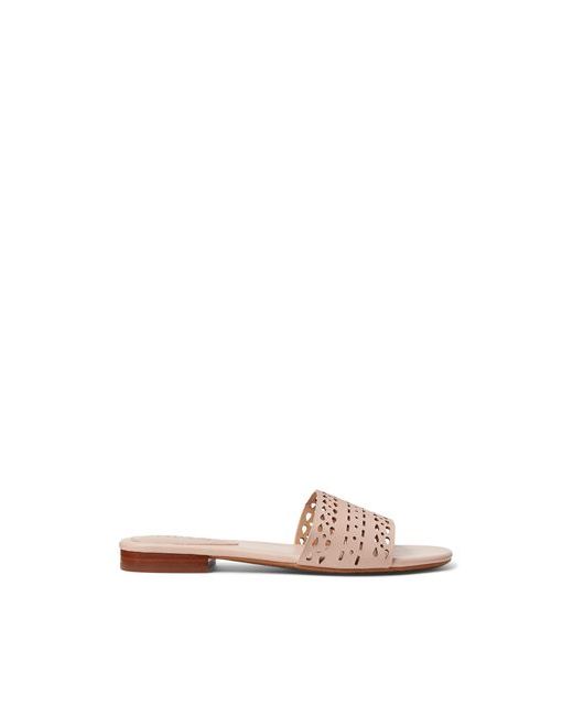 Lauren Ralph Lauren Andee Perforated Leather Slide Sandal Sandals Light Soft