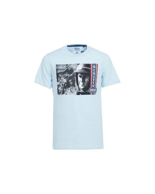 Barbour Man T-shirt Sky Cotton Elastane