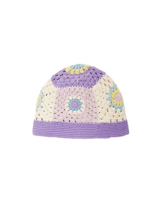 8 by YOOX Organic Cotton Crochet Cloche Hat Lilac Recycled cotton