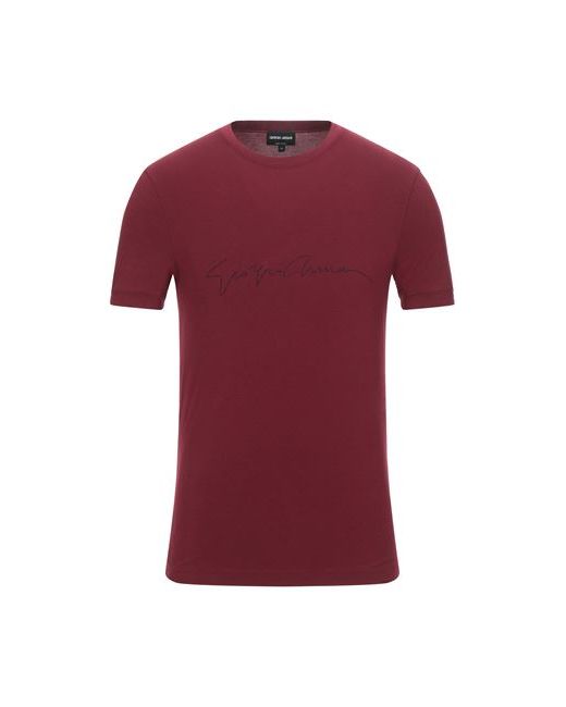 Giorgio Armani Man T-shirt Burgundy Viscose Elastane