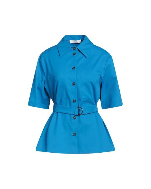 Liviana Conti Shirt Azure Cotton Viscose Virgin Wool Elastane