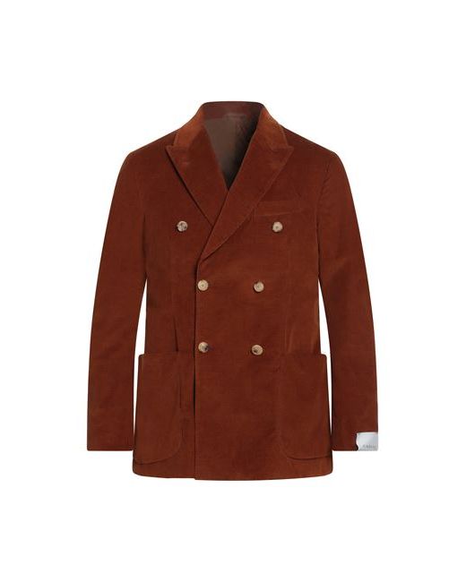 Caruso Man Suit jacket Rust Cotton Elastane