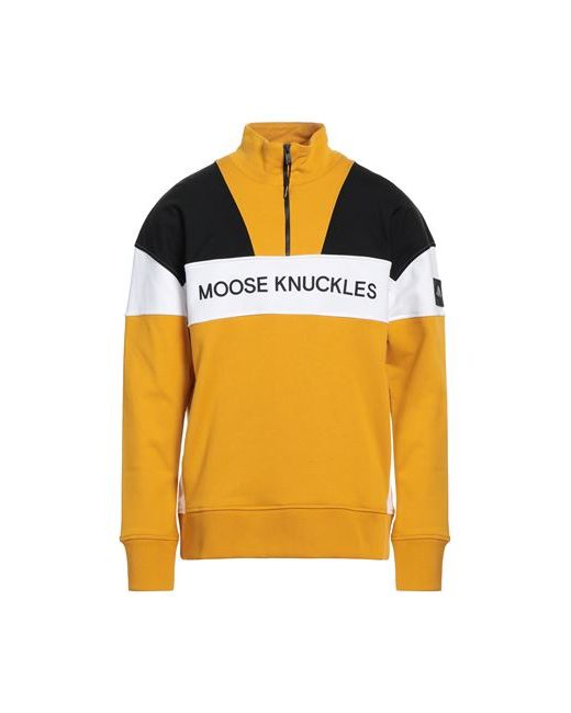Moose Knuckles Man Sweatshirt Ocher Cotton Nylon Polyurethane