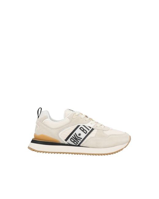 Bikkembergs Man Sneakers Ivory Soft Leather Textile fibers