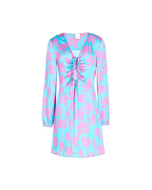 8 by YOOX Printed Viscose L/sleeve Mini Dress Short dress Azure
