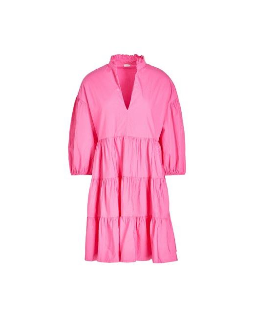 8 by YOOX Cotton Puff-sleeve Short Dress dress Fuchsia