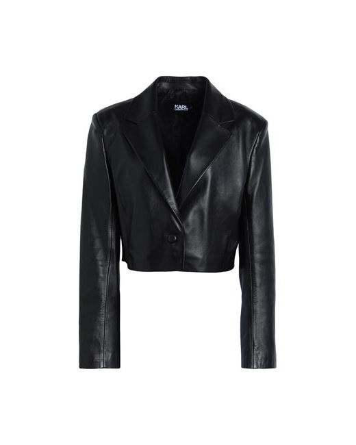 Karl Lagerfeld Signature Leather Jacket Lambskin