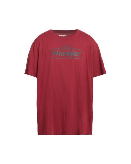 Wrangler Man T-shirt Burgundy Cotton