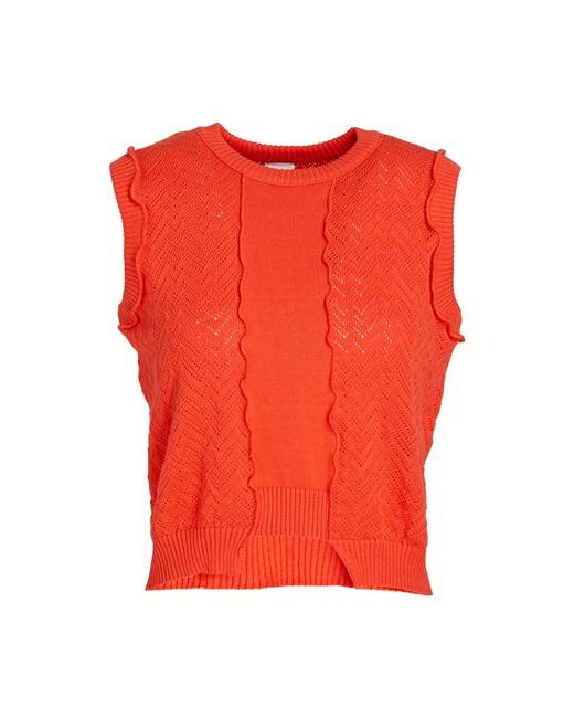 8 by YOOX Cotton Patchwork Tank Top Coral Organic cotton