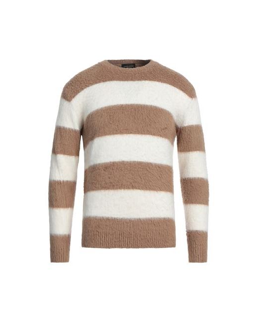 Roberto Collina Man Sweater Camel Cotton Nylon Elastane