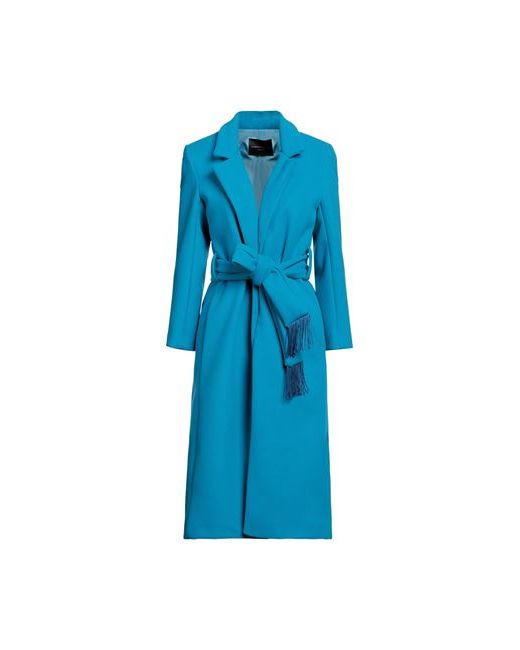 Angela Mele Milano Coat Azure Viscose Polyester Wool Elastane