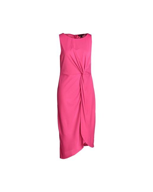 Lauren Ralph Lauren Twist-front Stretch Jersey Dress Midi dress Fuchsia Polyester Elastane