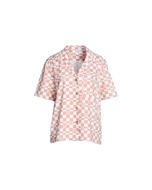 Roxy Rx Camicia Aloha Sunset Check Shirt Camel Cotton Viscose