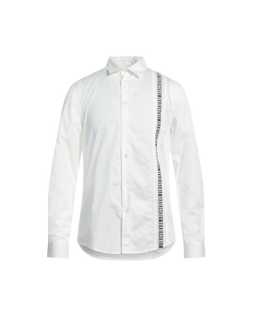 Bikkembergs Man Shirt Ivory Cotton Elastane