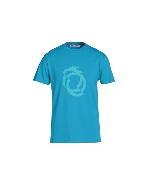 Trussardi Man T-shirt Azure Cotton Elastane