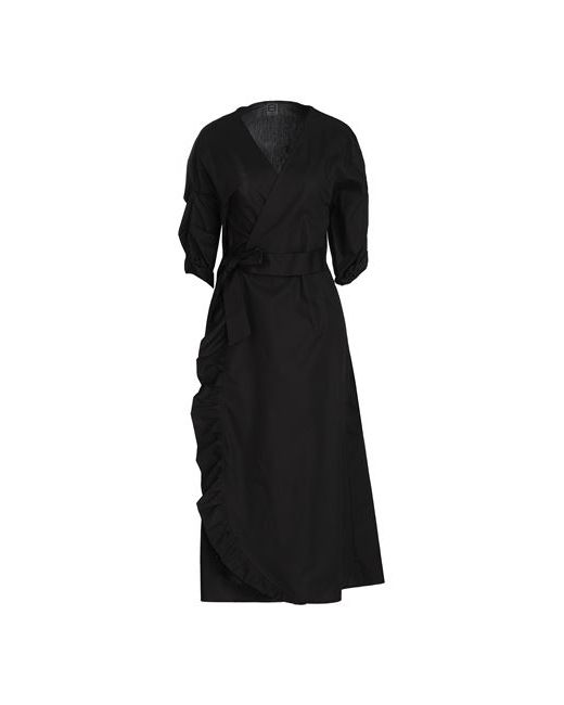 8 by YOOX Organic Cotton Frilled Maxi Dress Midi dress 2