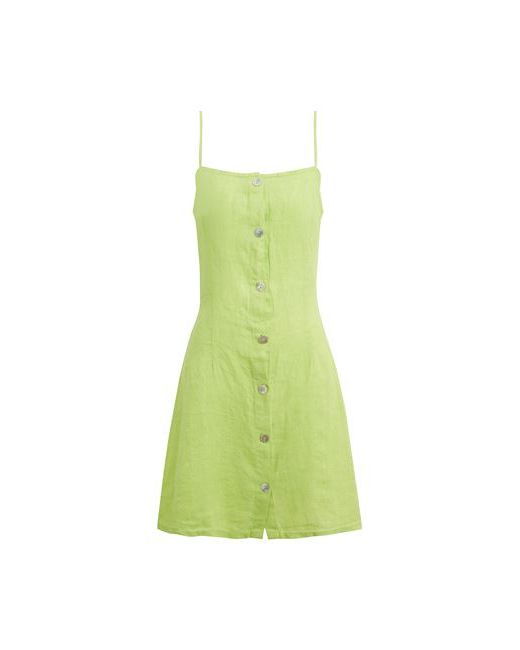 8 by YOOX Linen Button-front Mini Slip Dress Short dress Acid 2