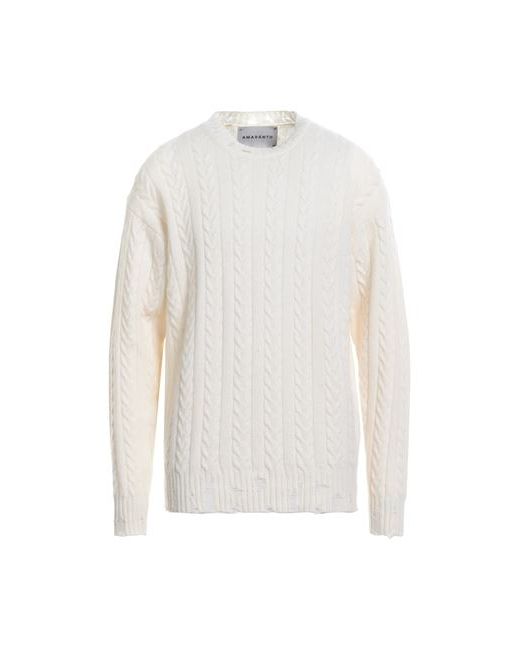 Amaranto Man Sweater Ivory Wool Cashmere