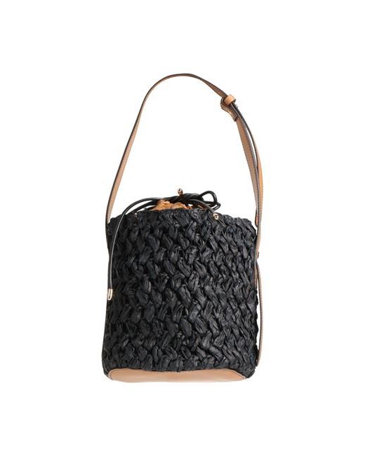 Anita Bilardi Shoulder bag Paper Synthetic raffia Soft Leather