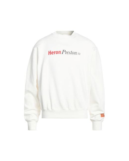Heron Preston Man Sweatshirt Ivory S Cotton Elastane