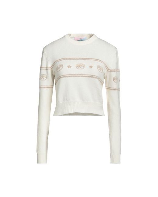 Chiara Ferragni Sweater Cream XS Wool Viscose Polyamide Cashmere