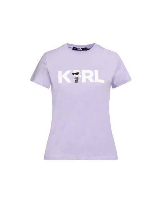Karl Lagerfeld Ikonik 2.0 Karl Logo T-shirt Lilac Organic cotton
