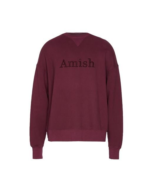 Amish Man Sweatshirt Burgundy S Cotton