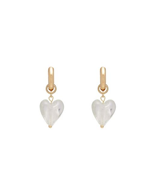 8 by YOOX Earrings With Glass Heart Pendant Metal alloy