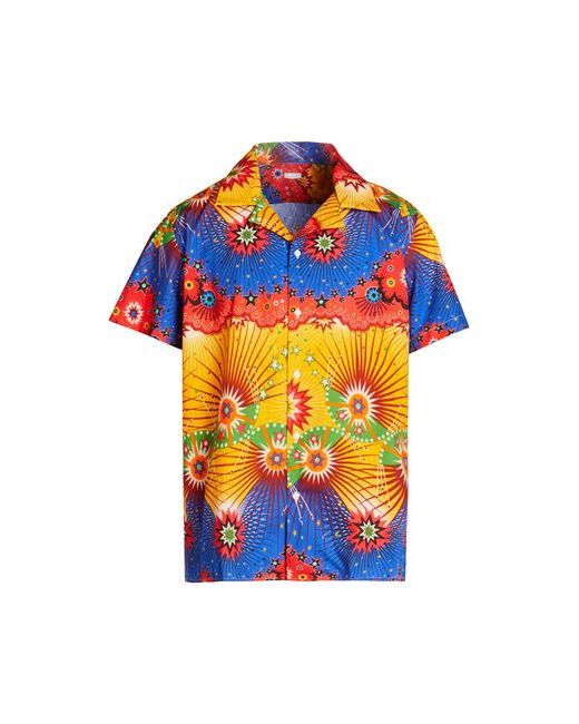 8 by YOOX Printed Camp-collar S/sleeve Oversize Shirt Man Bright S Cotton