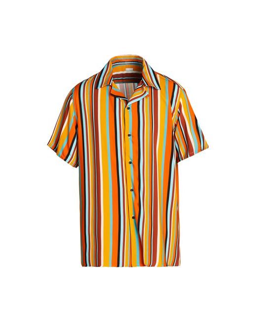 8 by YOOX Printed Camp-collar S/sleeve Oversize Shirt Man S Viscose