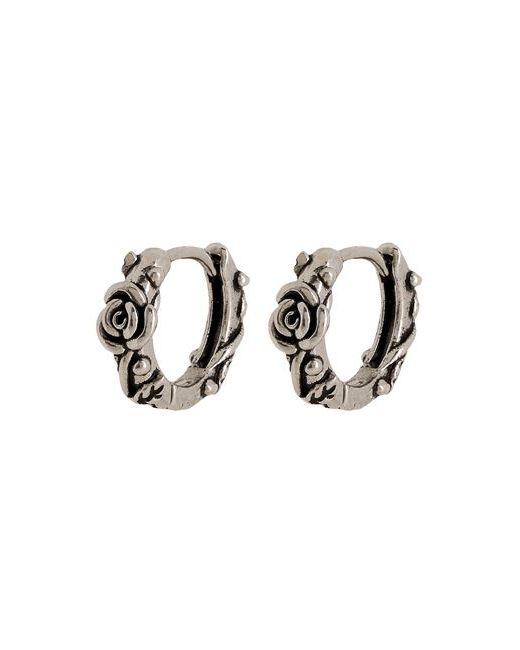 8 by YOOX Stainless Steel Rose Small Hoops Man Earrings