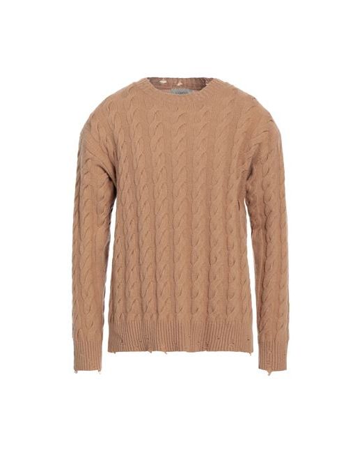 Laneus Man Sweater Camel 36 Merino Wool Cashmere