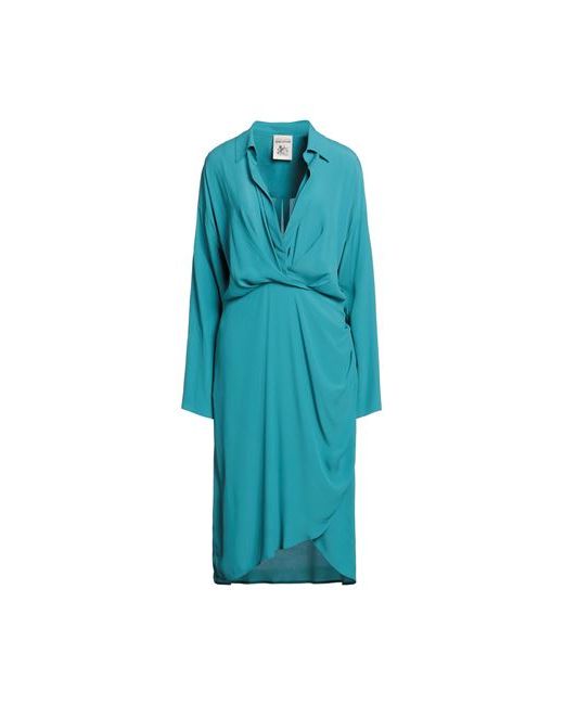 Semicouture Midi dress Turquoise Acetate Silk