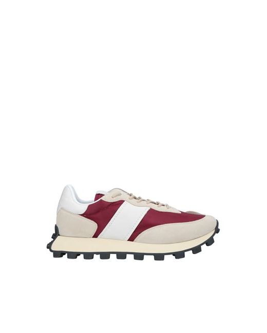 Tod's Man Sneakers Burgundy 10 Soft Leather Textile fibers