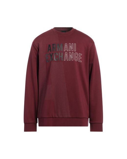Armani Exchange Man Sweatshirt Burgundy XS Polyester Viscose Elastane Cotton