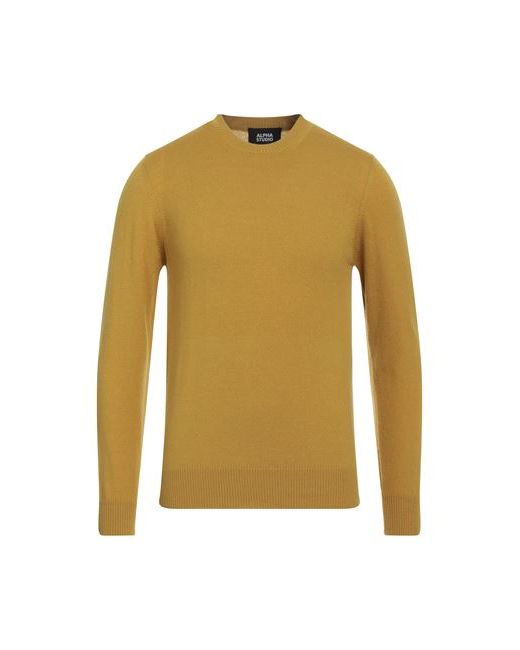 Alpha Studio Man Sweater Ocher 36 Wool