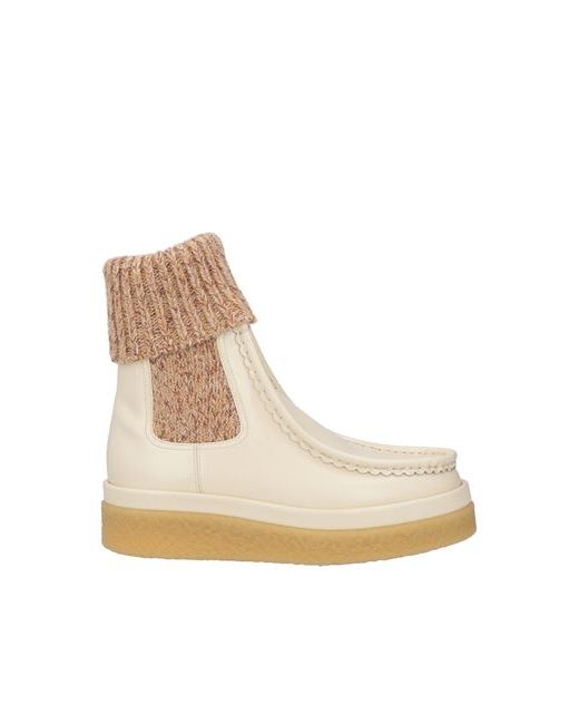 Chloé Ankle boots Cream 7 Soft Leather Textile fibers